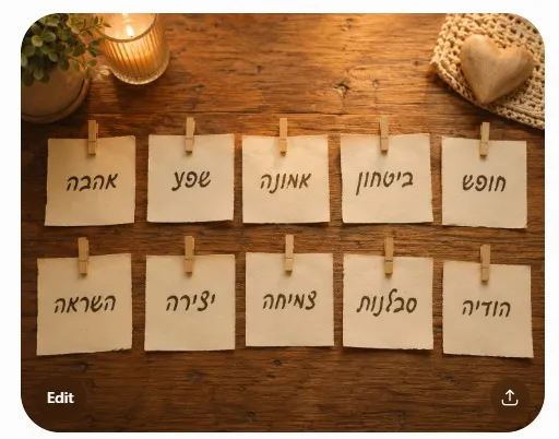 מחזיק מפתחות עם מילה מעצימה בעברית